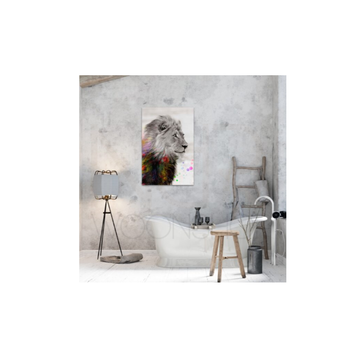 31 Glazen Schilerij 120×120 ‘Mixed Colors Lion’ 31 Glazen Schilerij 120×120 ‘Mixed Colors Lion’